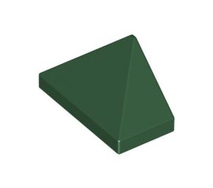LEGO Dark Green Sklon 1 x 2 (45°) Trojnásobný s vnitřním barem (3048)