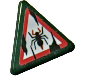 LEGO Trojúhelníkový Sign s Worn Pavouk Warning Samolepka s děleným klipem (30259)
