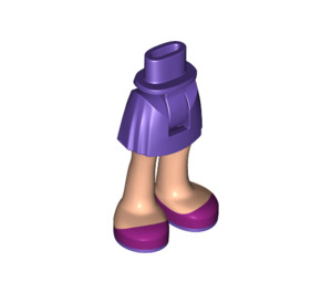 LEGO Tmavě fialová Boky s Basic Zakřivený Sukně s Magenta Shoes s tlustým pantem (23896 / 35614)