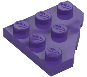 LEGO Tmavě fialová Klín Deska 3 x 3 Roh (2450)