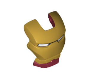 LEGO Iron Man Hledí s Gold Tvář a White Oči (10539 / 14035)