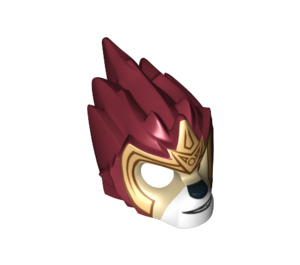 LEGO Dark Red Lion Maska s Tan Tvář a Gold Koruna (11129 / 13042)