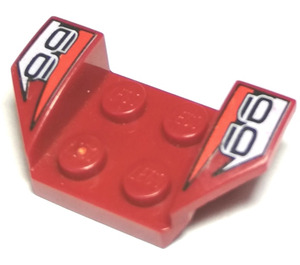 LEGO Dark Red Blatník Deska 2 x 2 s Flared Kolo Arches s Number 66 (41854)