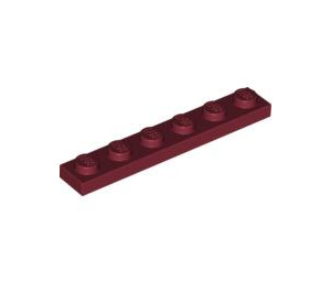 LEGO Dark Red Deska 1 x 6 (3666)