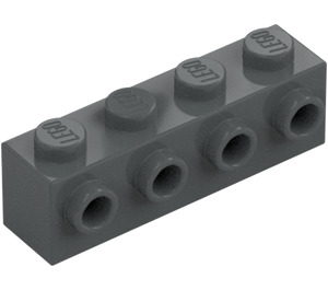 LEGO Tmavě kamenná šedá Kostka 1 x 4 s 4 Cvočky na Jeden Postranní (30414)