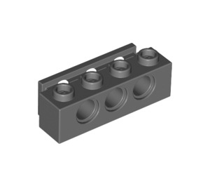 LEGO Tmavě kamenná šedá Kostka 1 x 4 s otvory a Bumper Držák (2989)