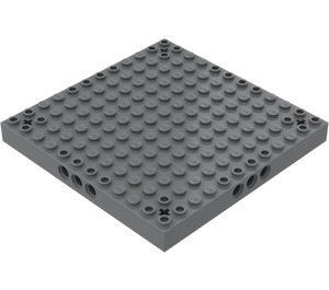 LEGO Dark Stone Gray Kostka 12 x 12 s Kolík a osa dírami (52040)