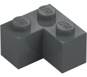 LEGO Tmavě kamenná šedá Kostka 2 x 2 Roh (2357)