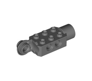 LEGO Dark Stone Gray Kostka 2 x 3 s dírami, Rotating s Socket (47432)