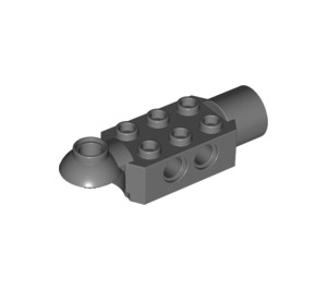 LEGO Dark Stone Gray Kostka 2 x 3 s Horizontální Závěs a Socket (47454)