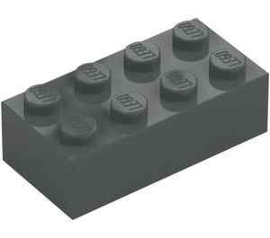 LEGO Tmavě kamenná šedá Kostka 2 x 4 (3001 / 72841)