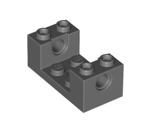 LEGO Dark Stone Gray Kostka 2 x 4 x 1.3 s 2 x 2 výřezem a dírami (18975 / 26447)