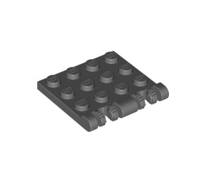 LEGO Dark Stone Gray Závěs Deska 4 x 4 Zamykání (44570 / 50337)