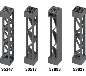 LEGO Support 2 x 2 x 10 Nosník Trojúhelníkový Vertikální (Typ 1 - Pevná horní část, 3 sloupky) (30517)