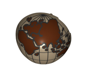 LEGO Hemisphere 2 x 2 Polovina (Minifig Helma) s Eastern Hemisphere Globe (12214 / 47502)