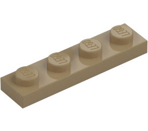 LEGO Tmavě žlutohnědá Deska 1 x 4 (3710)