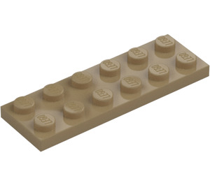 LEGO Tmavě žlutohnědá Deska 2 x 6 (3795)