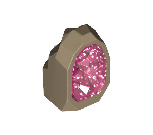 LEGO Skála / kámen s Průhledný Dark Pink Crystal (49656)