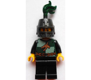 LEGO Drak Rytíř s Řetěz Pás a zavřený Helma, Zelená Chochol Minifigurka