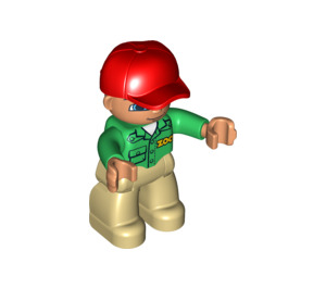 LEGO Duplo Male Zookeeper s Light Flesh Hlava Duplo figurka