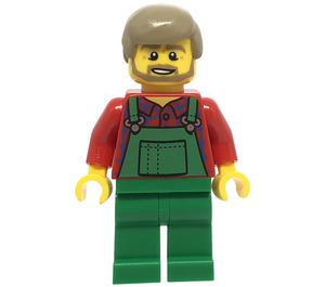 LEGO Zemědělec s Zelená Kombinézy Minifigurka