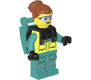 LEGO ženský Zdravotník s Tmavě oranžová Vlasy Minifigurka