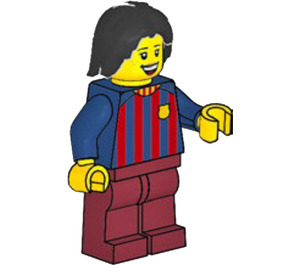 LEGO Female Soccer Fan - FC Barcelona (Dark Red Nohy) Minifigurka