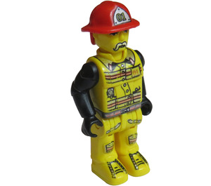 LEGO Hasič s Bílá Knír a 01 na Helma Minifigurka