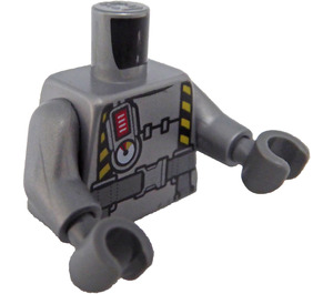 LEGO Plochá stříbrná Muž Scientist v Heatsuit s Sweat Drops Minifigurka Trup (973 / 76382)