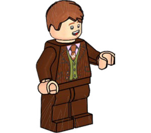 LEGO Fred Weasley s Reddish Hnědá Oblek a Tmavě oranžová Tie Minifigurka