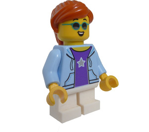 LEGO Dívka (Open Mikina s kapucí over Fialová Košile) Minifigurka