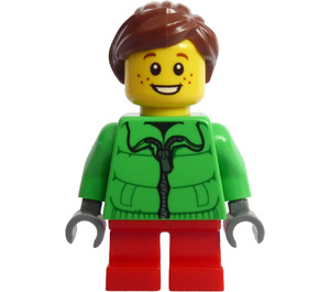 LEGO Dívka s Světle zelená Bunda Minifigurka