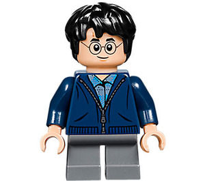 LEGO Harry Potter s Dark Modrá Mikina s kapucí a Plaid Košile Minifigurka