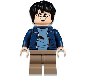 LEGO Harry Potter s Dark Modrá Bunda a Tmavě žlutohnědá Nohy s Dirt Stains (Úsměv / Stern) Minifigurka