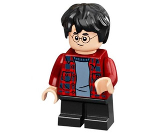 LEGO Harry Potter s Tmavě červená Plaid Košile a Černá Nohy Minifigurka