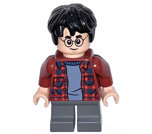 LEGO Harry Potter s Tmavě červená Plaid Košile a Šedá Nohy Minifigurka