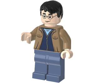 LEGO Harry Potter s Tmavě žlutohnědá Bunda a Sand Modrá Nohy Minifigurka