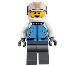 LEGO Helikoptéra Pilot s Středně modrá Bunda Minifigurka