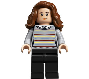 LEGO Hermione Granger s Šedá Striped Skokan a Černá Nohy Minifigurka