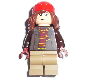 LEGO Hermione Granger s Reddish Hnědá Bunda a Červená Čepice Minifigurka