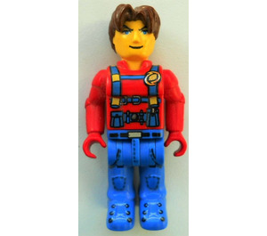 LEGO Jack Stone s Red Jacket, Modrá Overalls a Modrá Nohy Minifigurka