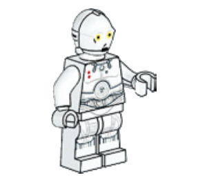 LEGO K-3PO s Printed Hlava a Nohy Minifigurka