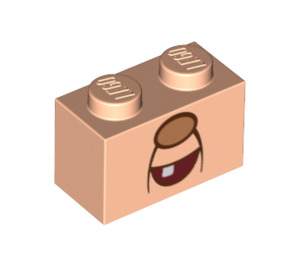 LEGO Kostka 1 x 2 s Professor E. Gadd Nose a Mouth se spodní trubkou (3004 / 94041)