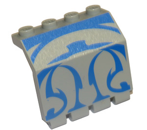 LEGO Závěs Panel 2 x 4 x 3.3 s Modrá swirly Dekorace (2582)