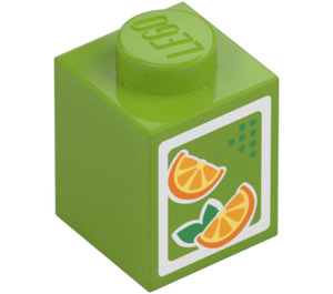 LEGO Limetková Kostka 1 x 1 s Juice Carton (3005 / 95666)