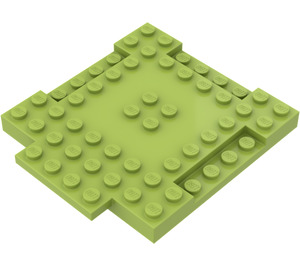 LEGO Limetková Deska 8 x 8 x 0.7 s Cutouts a Ledge (15624)