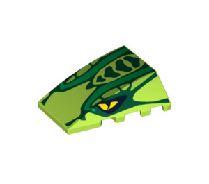 LEGO Lime Klín 4 x 4 Trojnásobný Zakřivený bez Study s Snake Hlava (47753 / 70147)