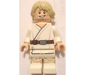 LEGO Luke Skywalker s Tatooine Výstroj s Bílá Nohy (Úsměv / Scowl) Minifigurka