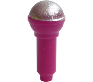 LEGO Magenta Microphone s Polovina Metallic stříbrný Horní (21009 / 50511)