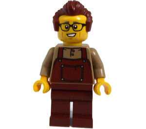 LEGO Muž - Reddish Hnědá Kombinézy Minifigurka